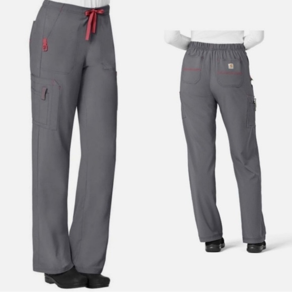 Carhartt® Force Cross-Flex Women's Boot Cut Cargo Scrub Pant, Pewter - C52110 - Picture 1 of 10